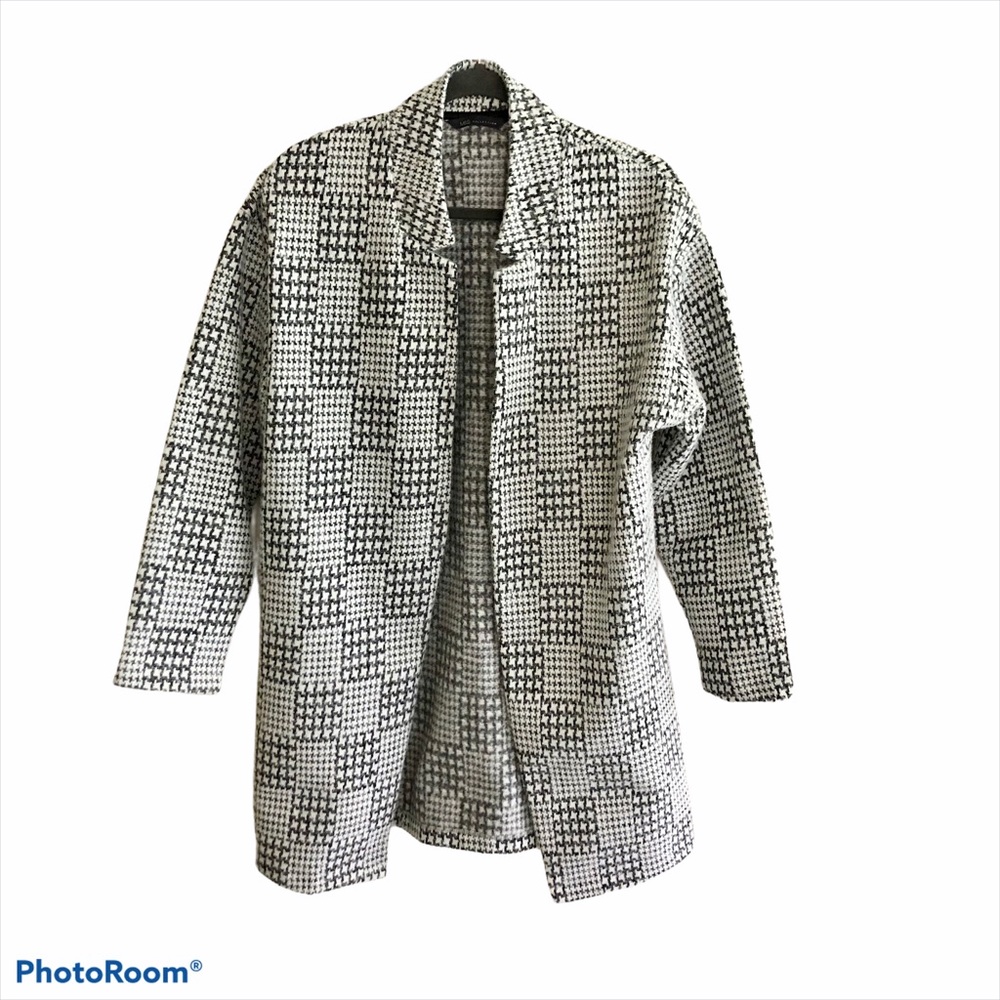 M&S Collection black white sweater blazer, large